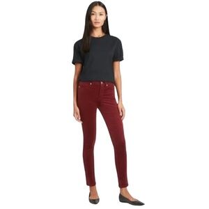 Banana Republic Skinny Corduroy Pants Burgundy Sz 2 (Fits 4) Fall Chic Preppy